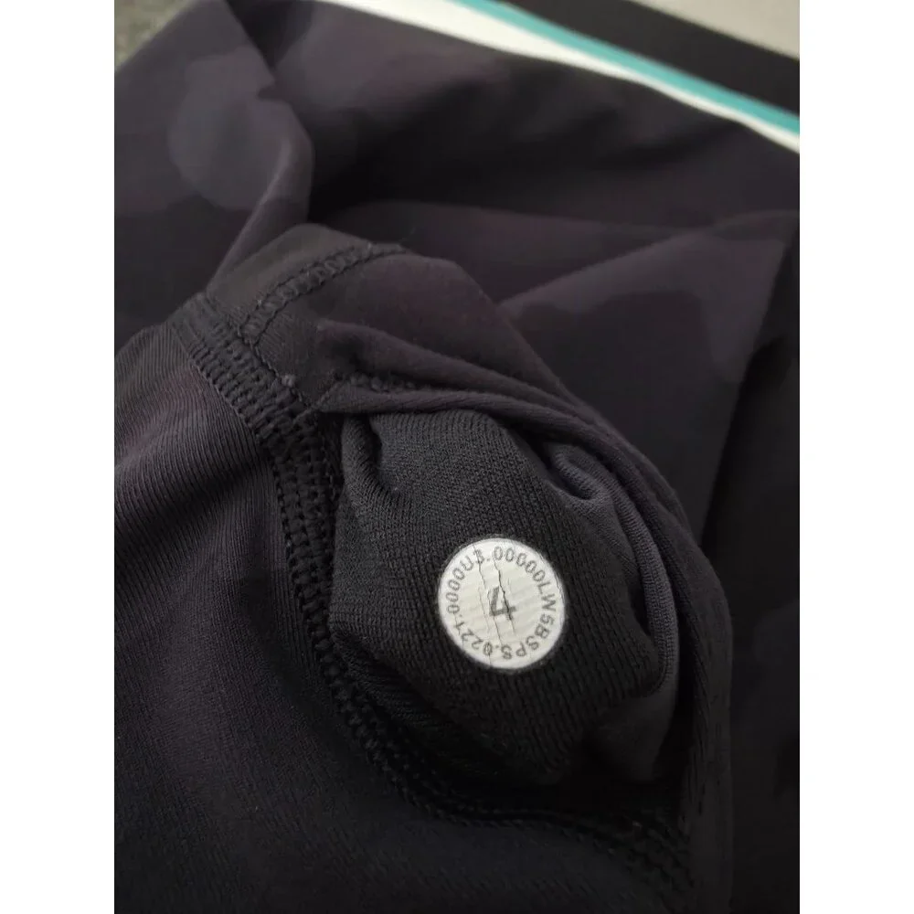 Lululemon Wunder Train High-Rise Crop Athletic Leggings Black Gray Camo Sz 4 - Picture 7 of 8